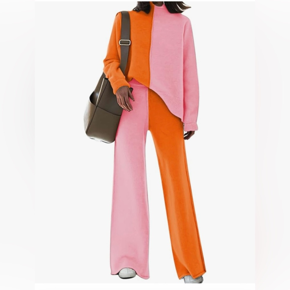 Colorblock Pink and Orange lounge set ~ fun:) - Picture 1 of 4